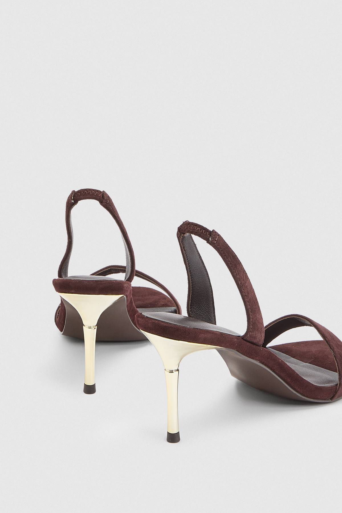 KarenMillen Sandale À Lanières En Cuir À Talon Métallisé