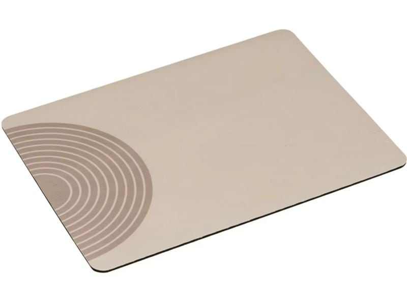 Wenko Abtropfmatte Dima 40 x 30 cm, Beige Abtropfmatte mit wasserabsorbierenden und schnelltrocknenden Diatomitpartikeln