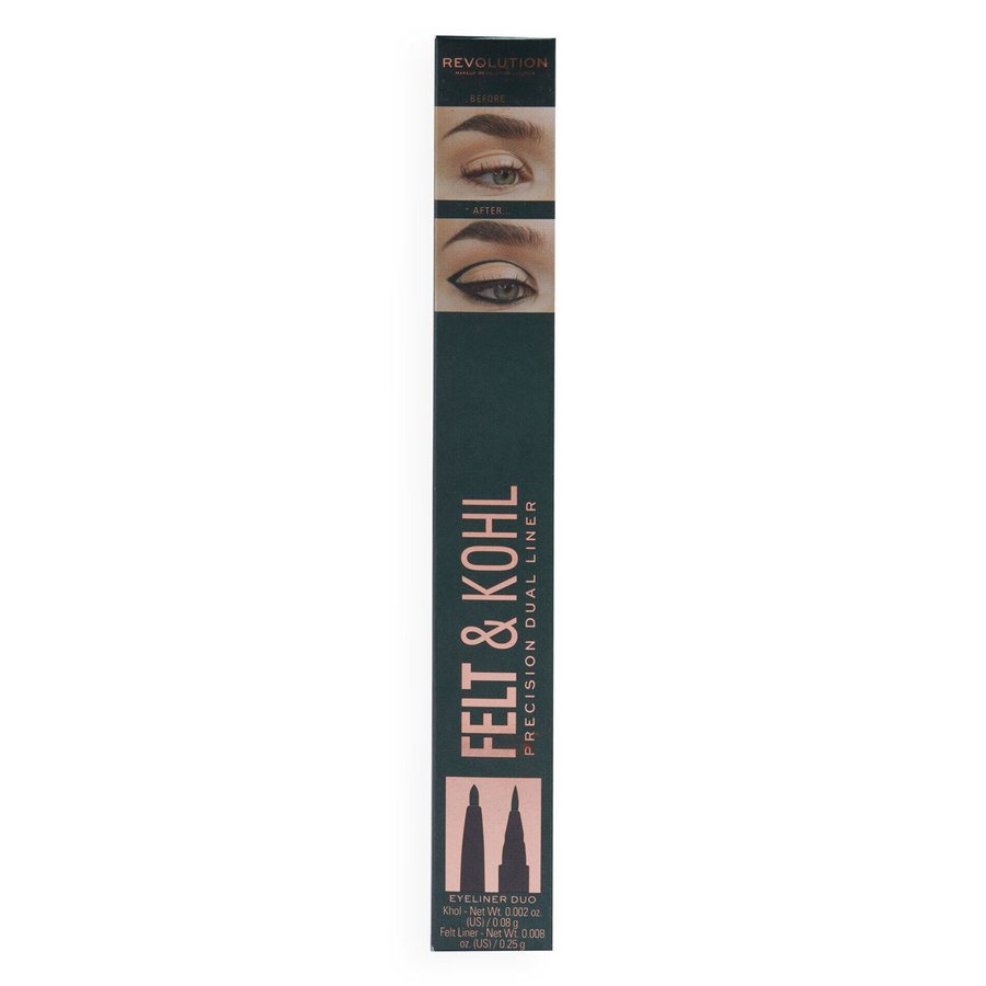 Makeup Revolution Felt & Kohl Eyeliner Green 1pcs
