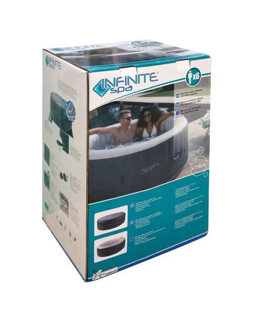 Infinite Opblaasbare Xtra Spa Rond 6 Persoons - Easy Set Baden - 1000 l Antraciet Wit