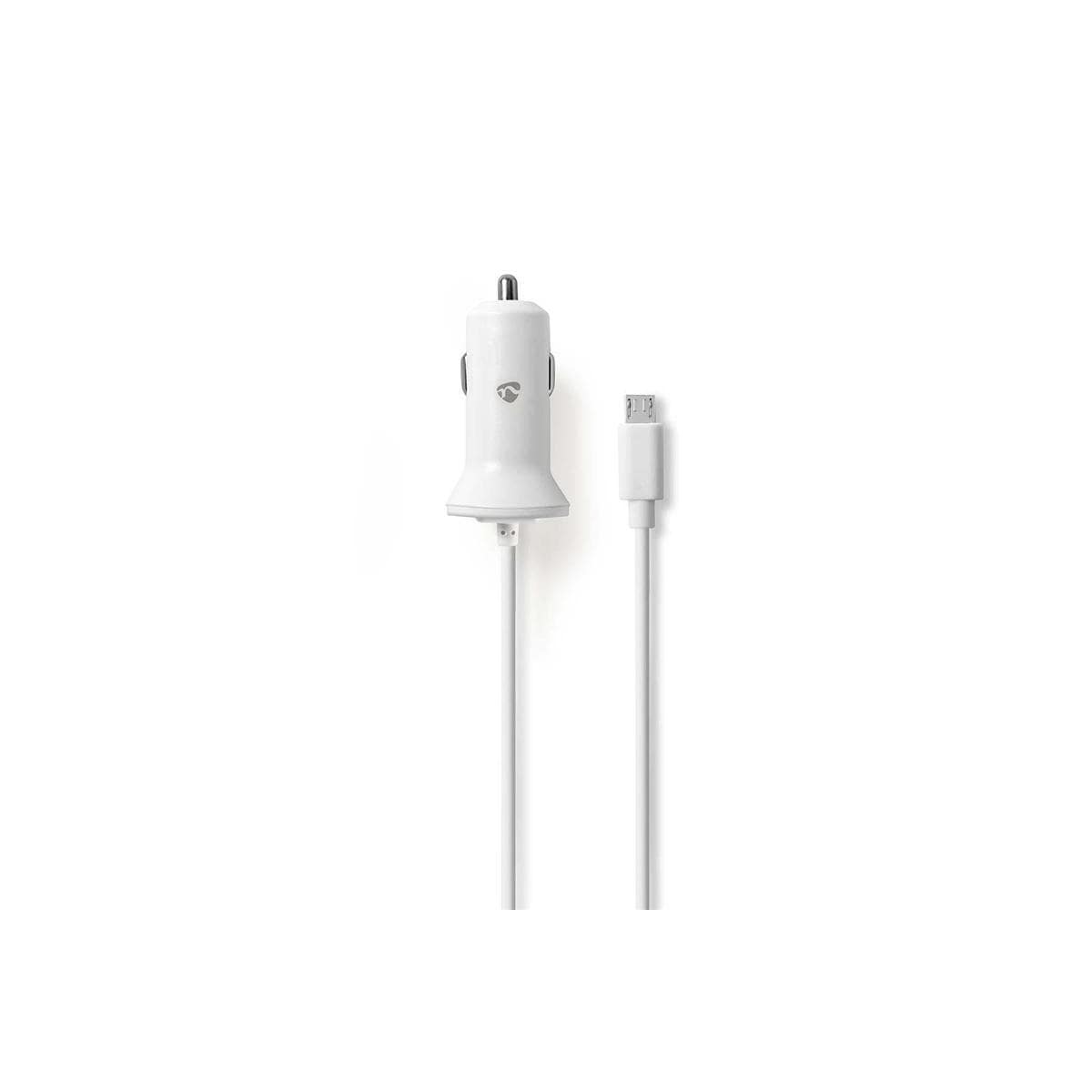 Billader | 2,4 A | Fast kabel | Mikro-USB | Hvit