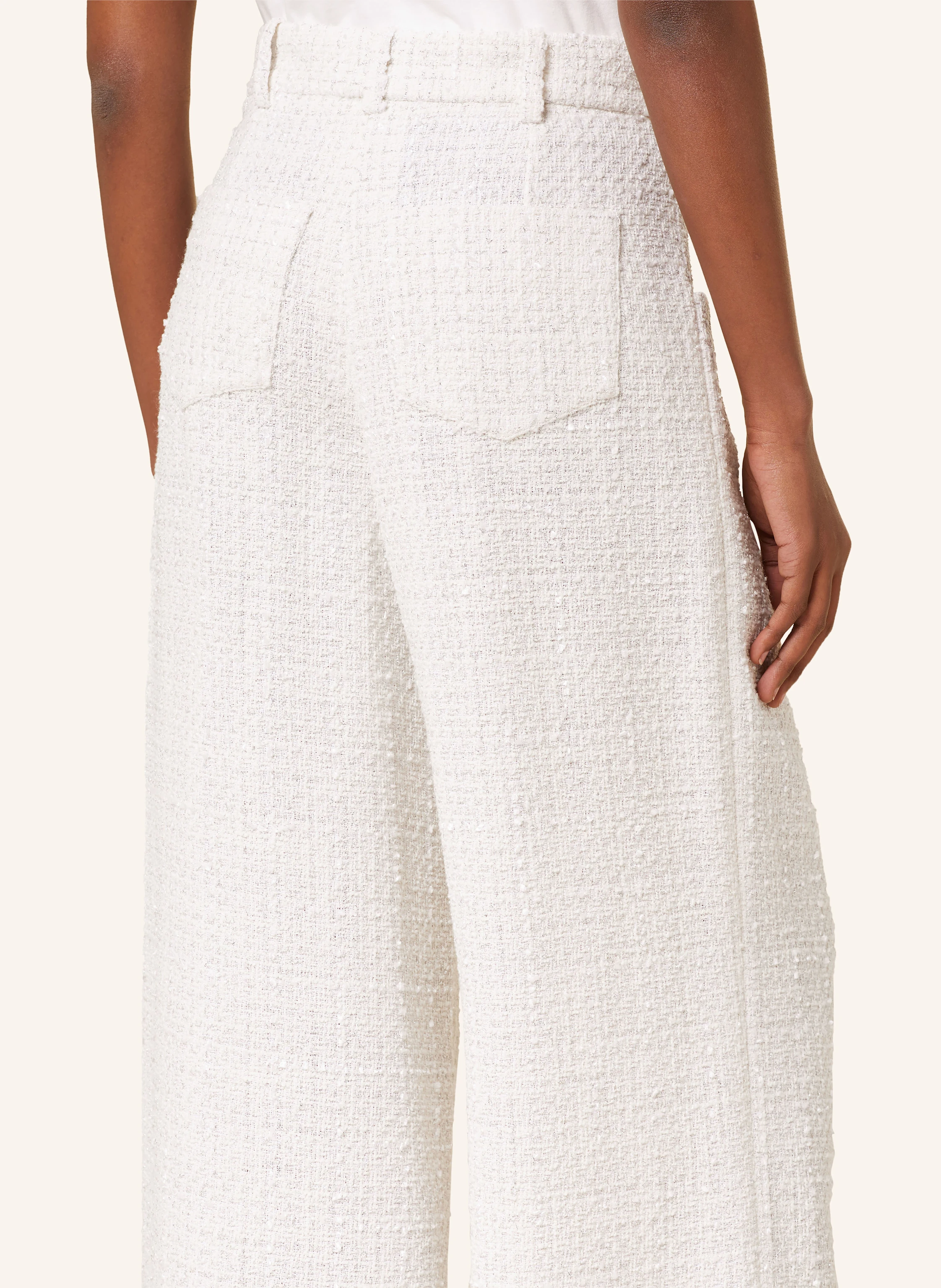 maje Marlenehose mit Bouclé und Glitzergarn