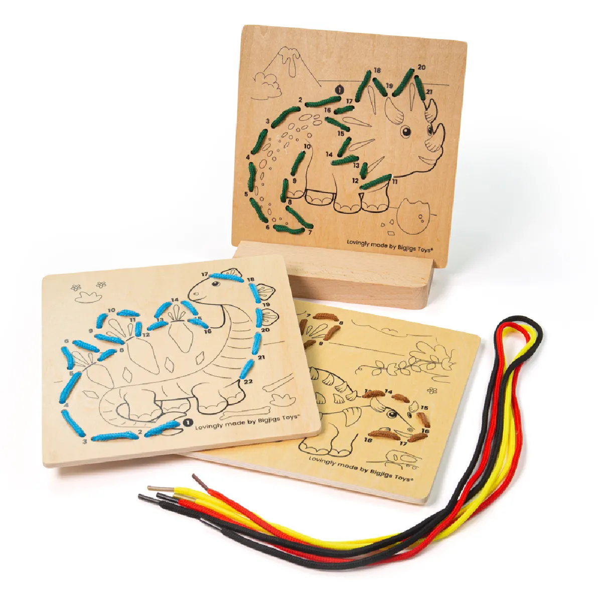 Bigjigs Toys Laçage Numéros Dinosaure