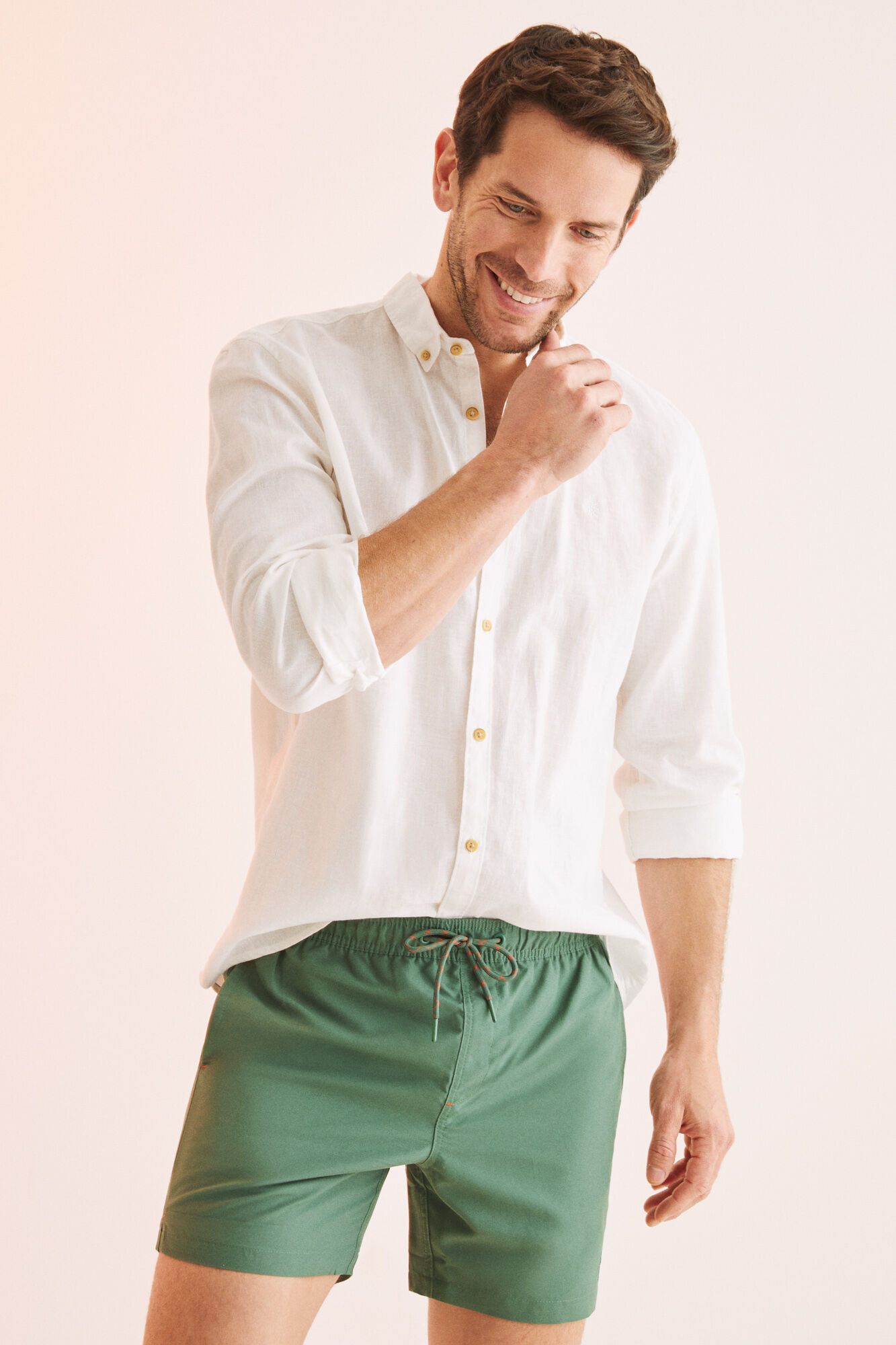 Fato de banho masculino verde cáqui