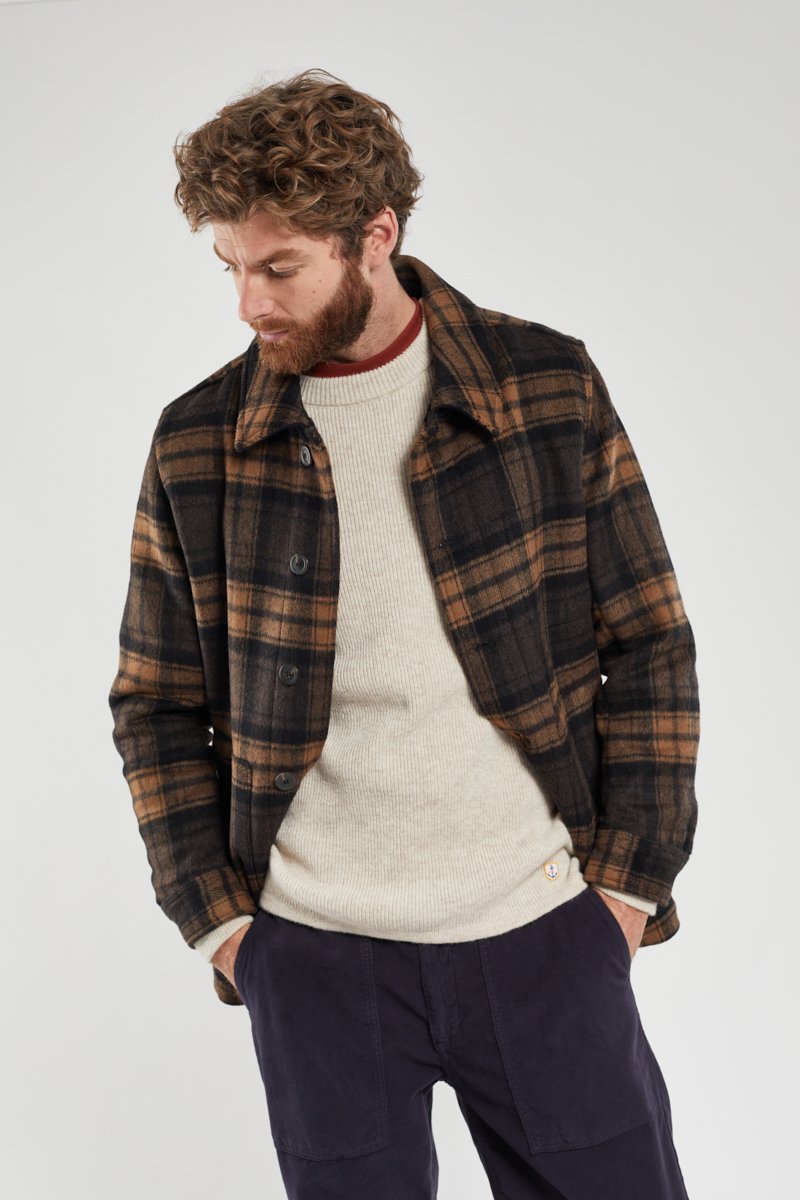 Veste pêcheur à carreaux - laine