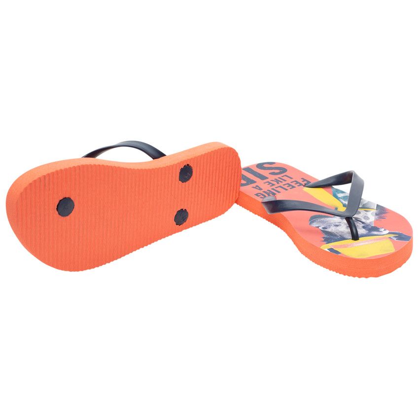 Tongs à girafe et message printés - Bleu marine