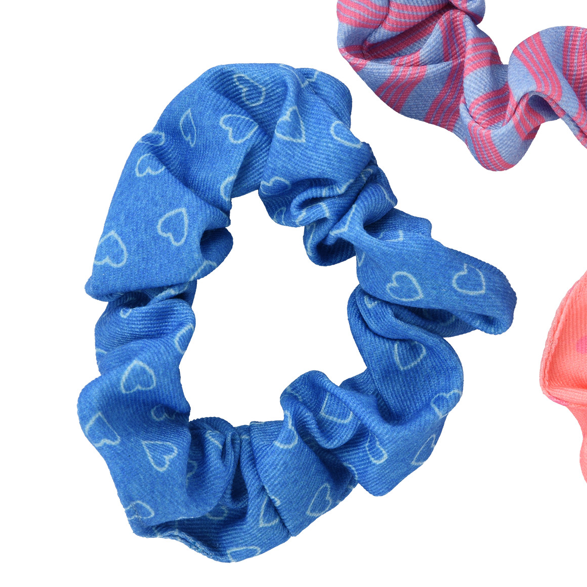 Jonas Nielsen 3 Scrunchies in verschiedenen Dessins blau / bunt