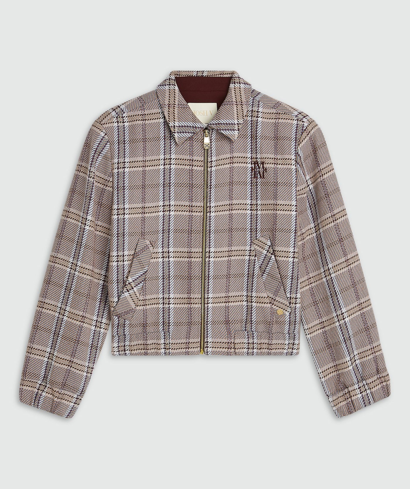 JV-PEPPER oversized jacket - cognac check