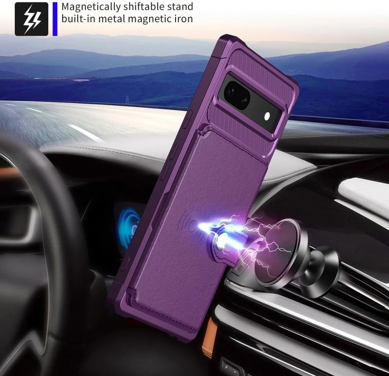 Portemonnee - Hoesje voor Google Pixel 7a - Paars - Back Cover met Pasjeshouder