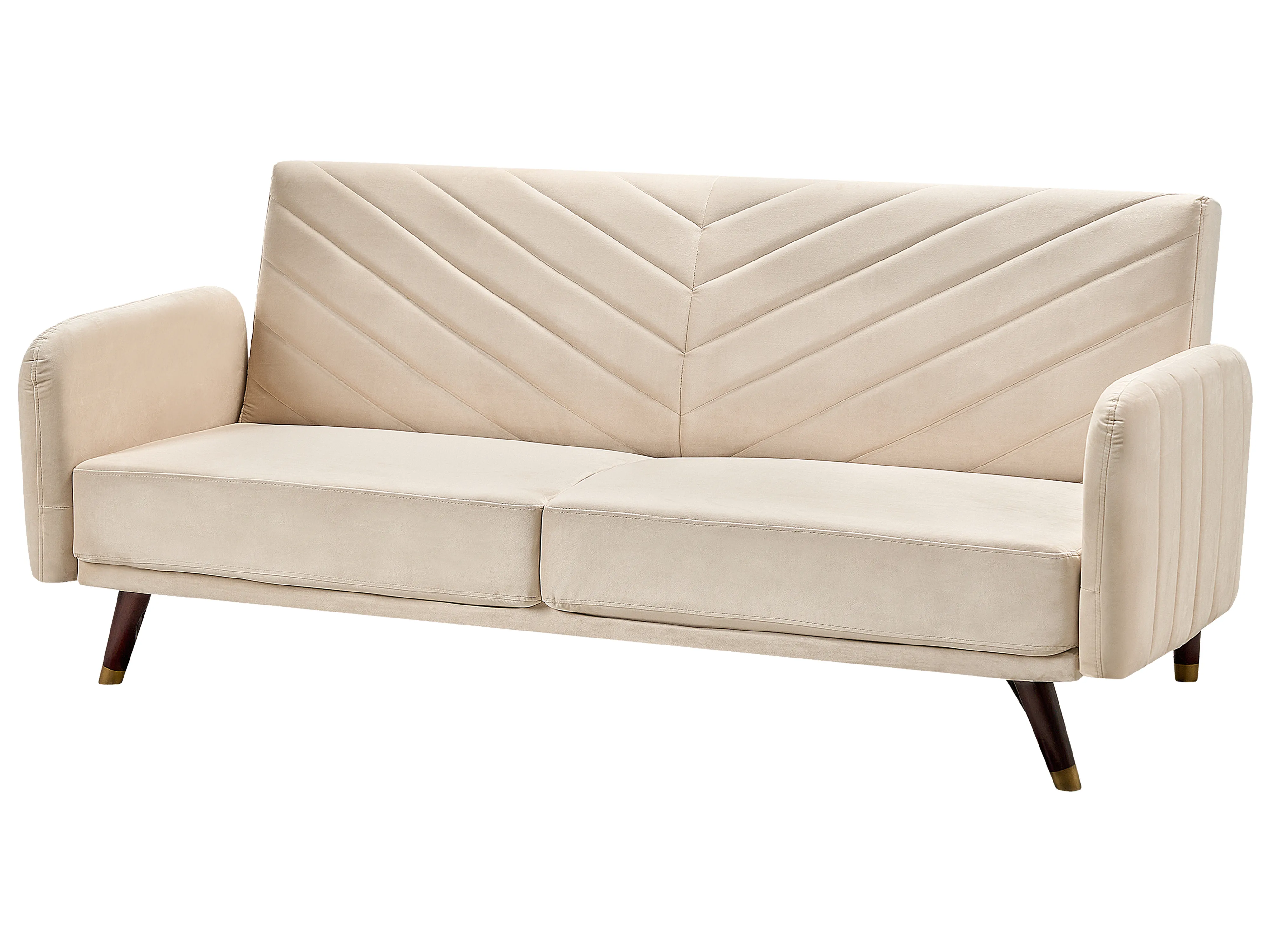 Slaapbank 3-zits SENJA Fluweel Beige