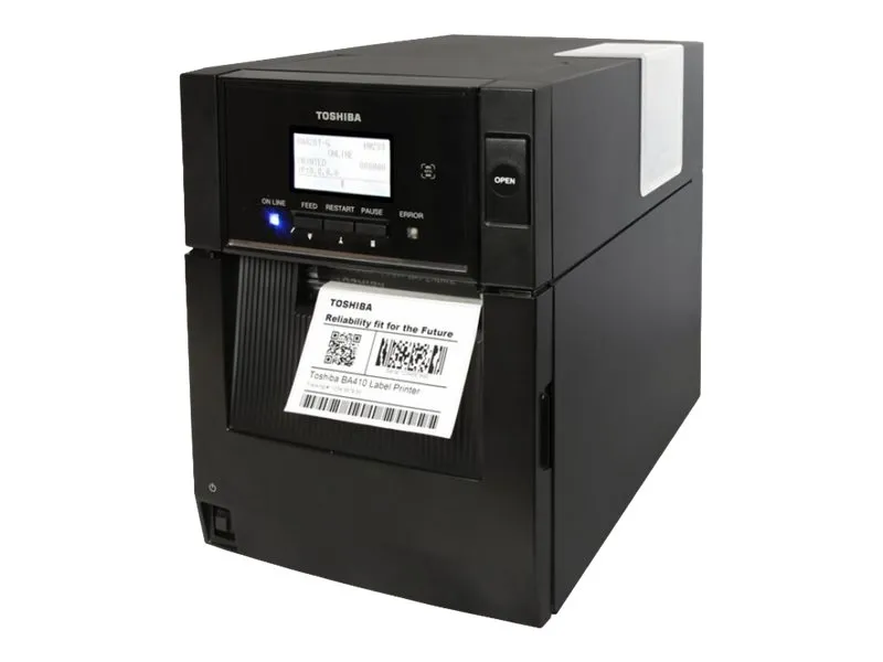 Toshiba TEC BA410T-GS12-QM-S - Etiketprinter - direkte termisk - Rulle (11,8 cm) - 203 dpi - op til 203.2 mm/sek. - USB 2.0, LAN, NFC, Bluetooth 2.1 EDR