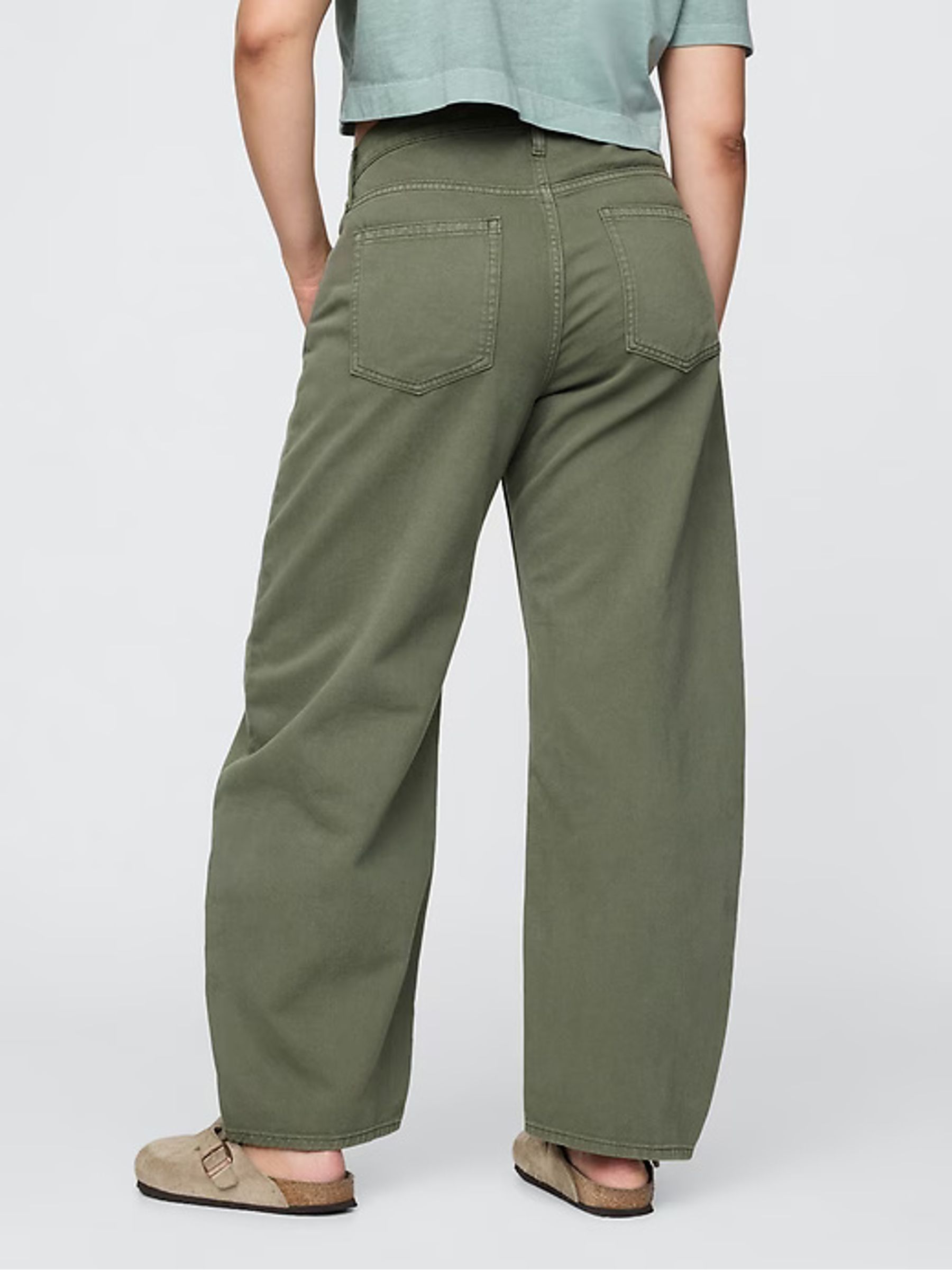 Groen - Gap jeans met hoge taille en toelopende pijpen