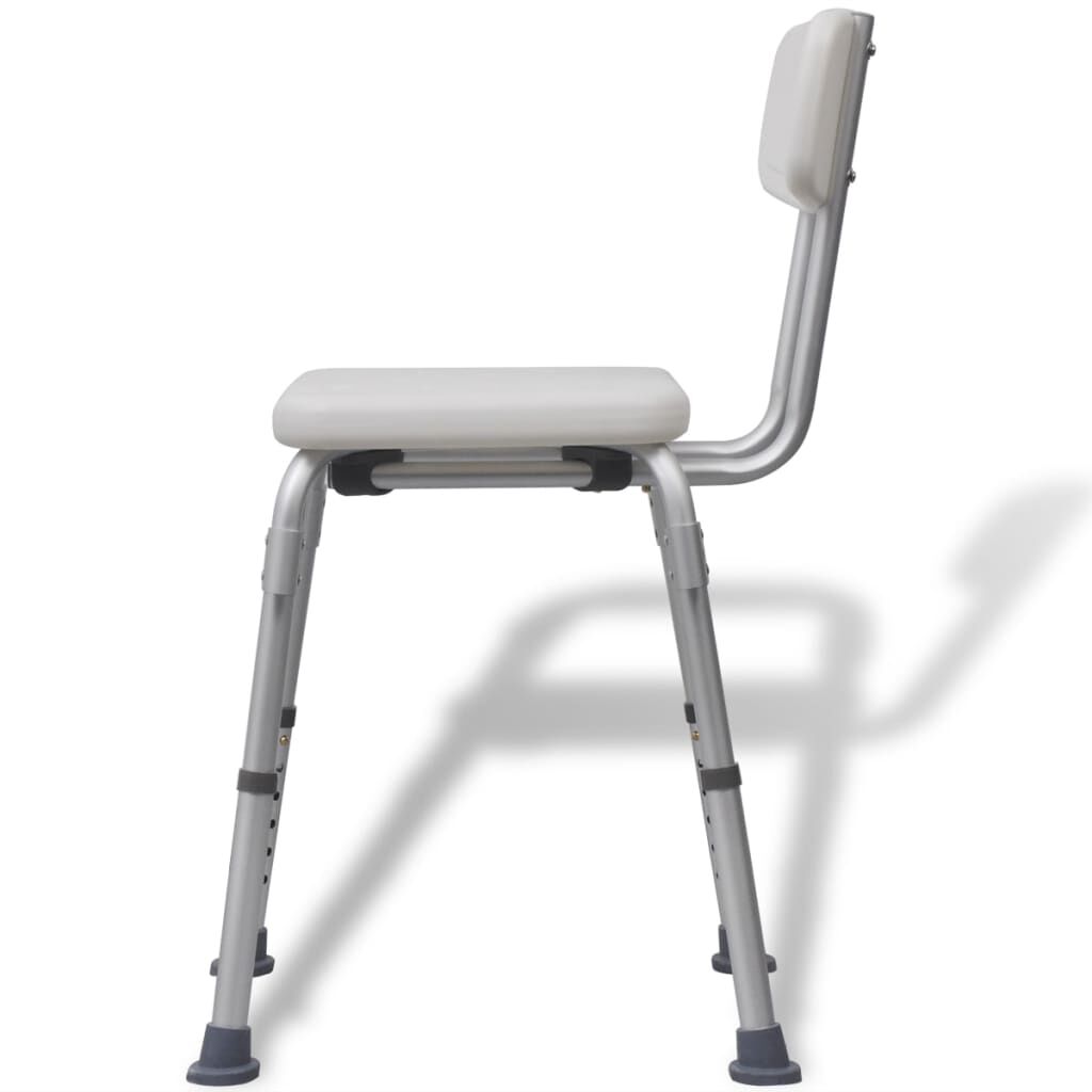 vidaXL Aluminium Douchestoel Wit