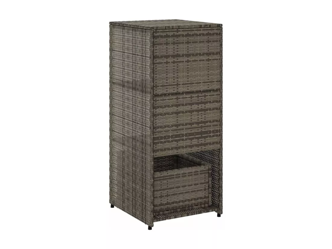 Armoire de rangement de jardin gris 50x55x115 cm résine tressée