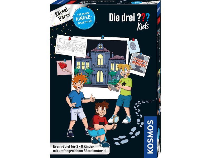 Kosmos Kinderspiel Die drei ??? Kids Rätsel-Party Grosser Detektivspass und abwechslungsreiche Rätsel