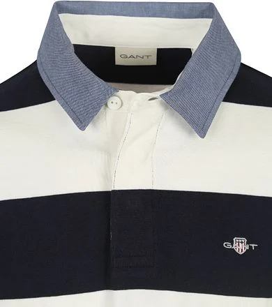 Gant Heavy Rugger Shield Polo Streep Navy Wit 2004083-113 kopen
