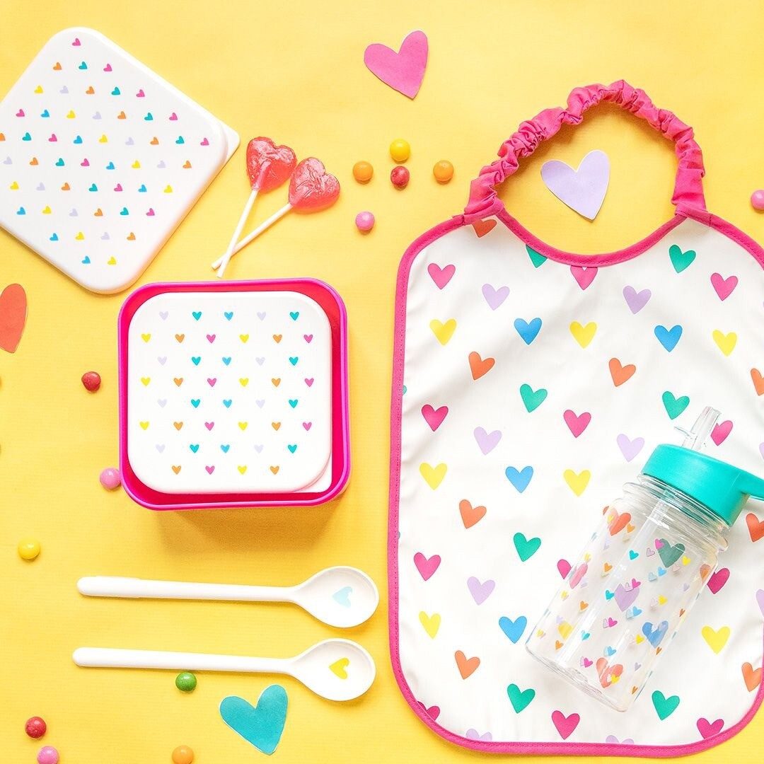 Le petit souk lunchbox set hartjes - 2st