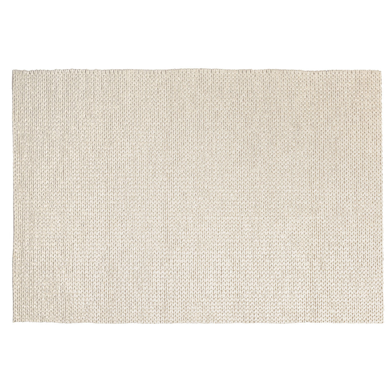 Macabane Tapis en Laine tissée Quentin écru - 230x160 cm