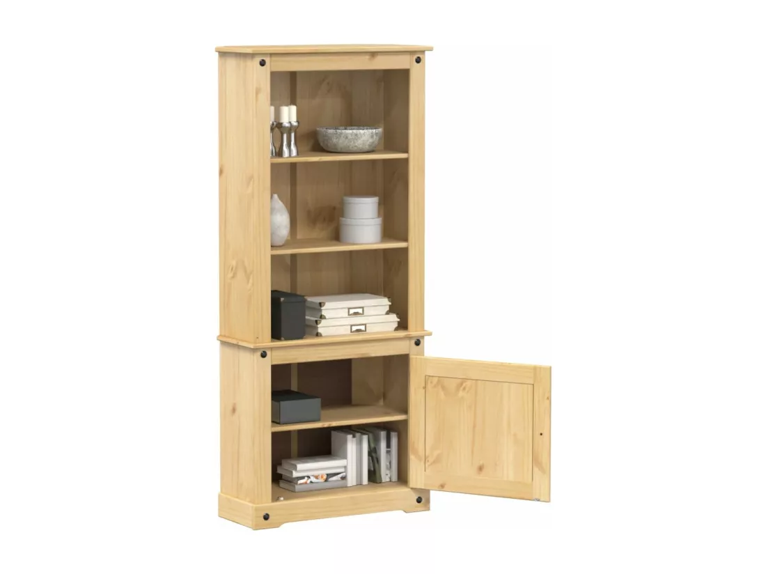 Buffet haut Corona 74x38x170 cm bois de pin massif
