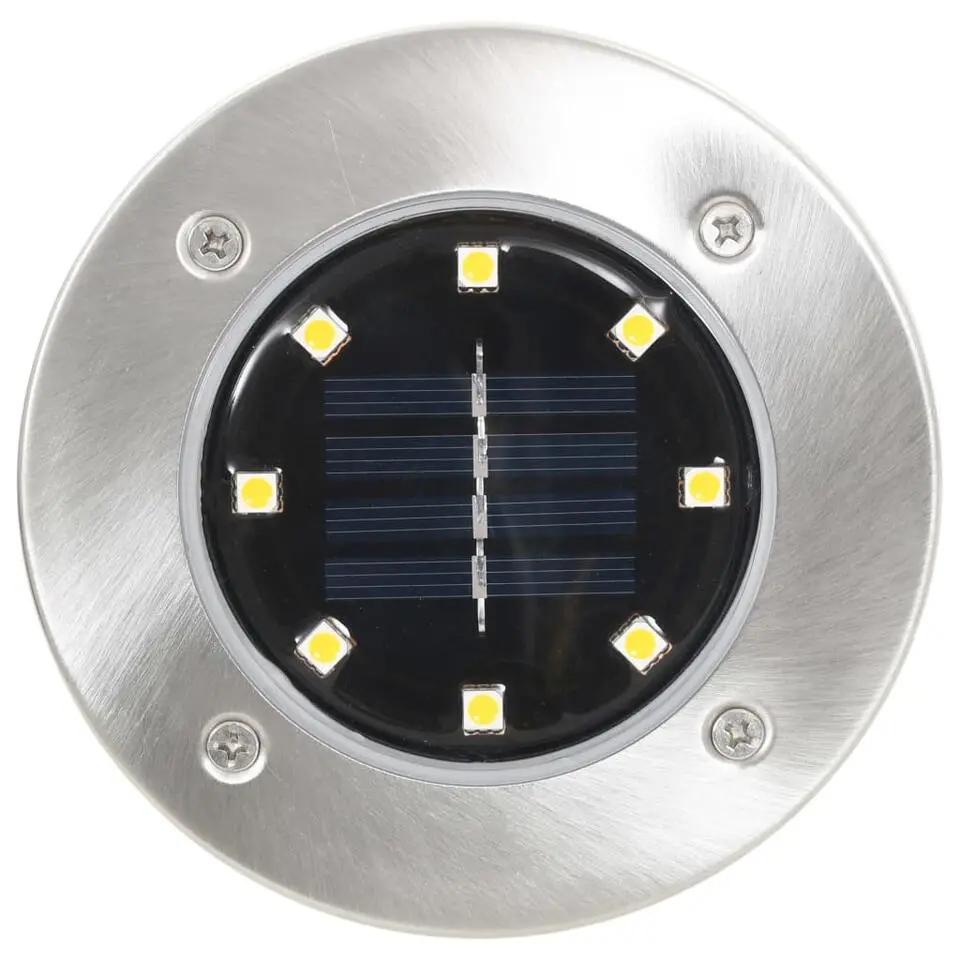 vidaXL - Solar Grondlamp - Zilver - Kunststof - 8 stuks