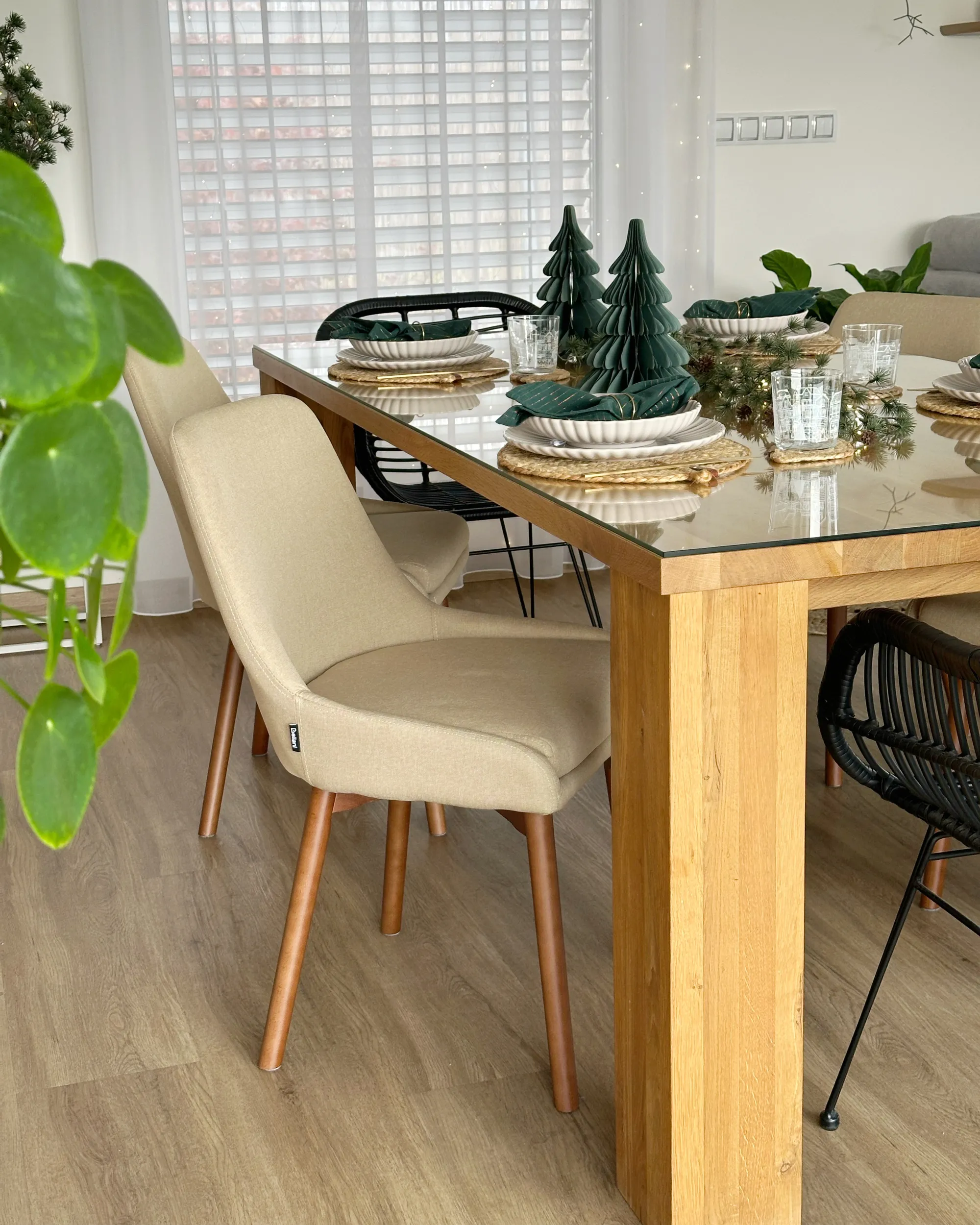 Set van 2 eetkamerstoelen MELFORT Zandbeige