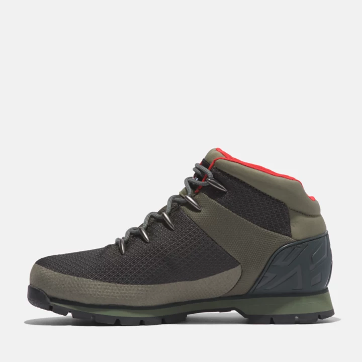 Bota de caminhada impermeável Euro Sprint para homem, na cor verde/cinza.