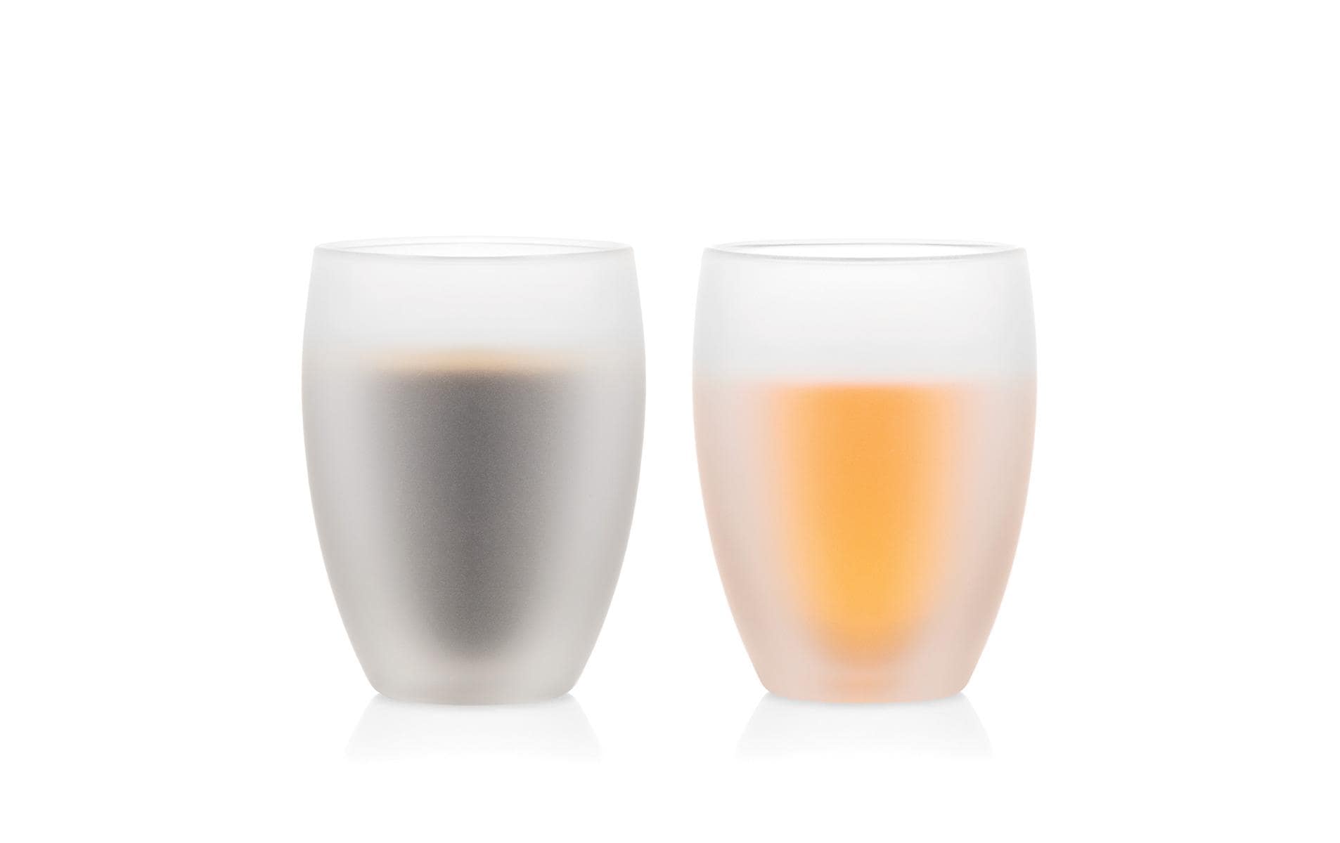 Trinkglas Pavina 2er Set Weiss, milchig, 0.35 lZwei silikonbeschichtete, doppelwandige Gläser