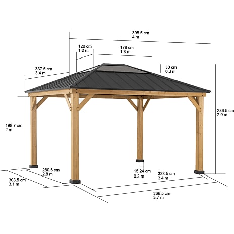 Pavillon Bruri 396cm x 338cm - antracit
