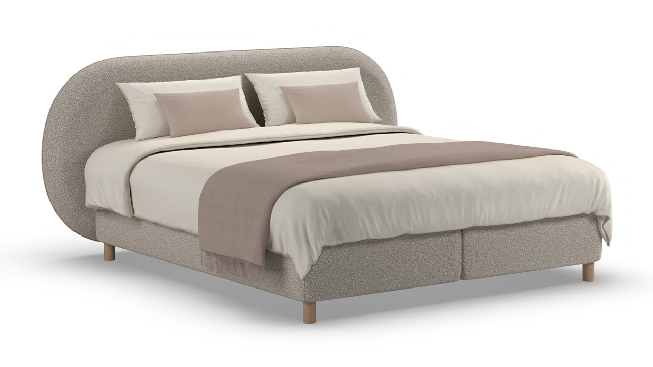 Boxspring Flow met Kårlsson Excellence matras - Wool look natural