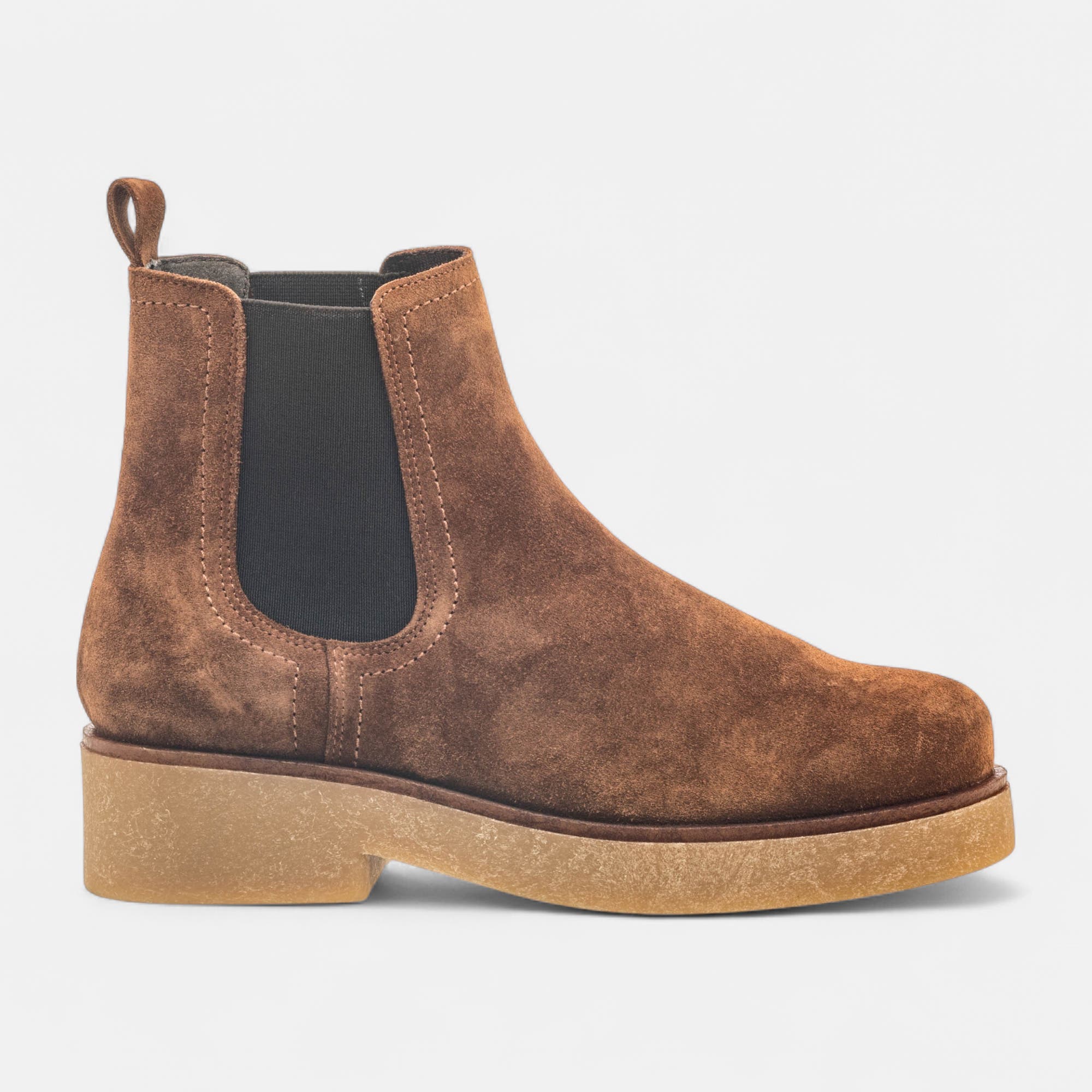 Boots chelsea Femme en cuir camel