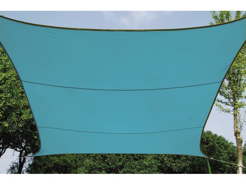 Perel Sonnensegel 360 cm, Quadratisch Quadrat, 3.6 x 3.6 m, himmelblau
