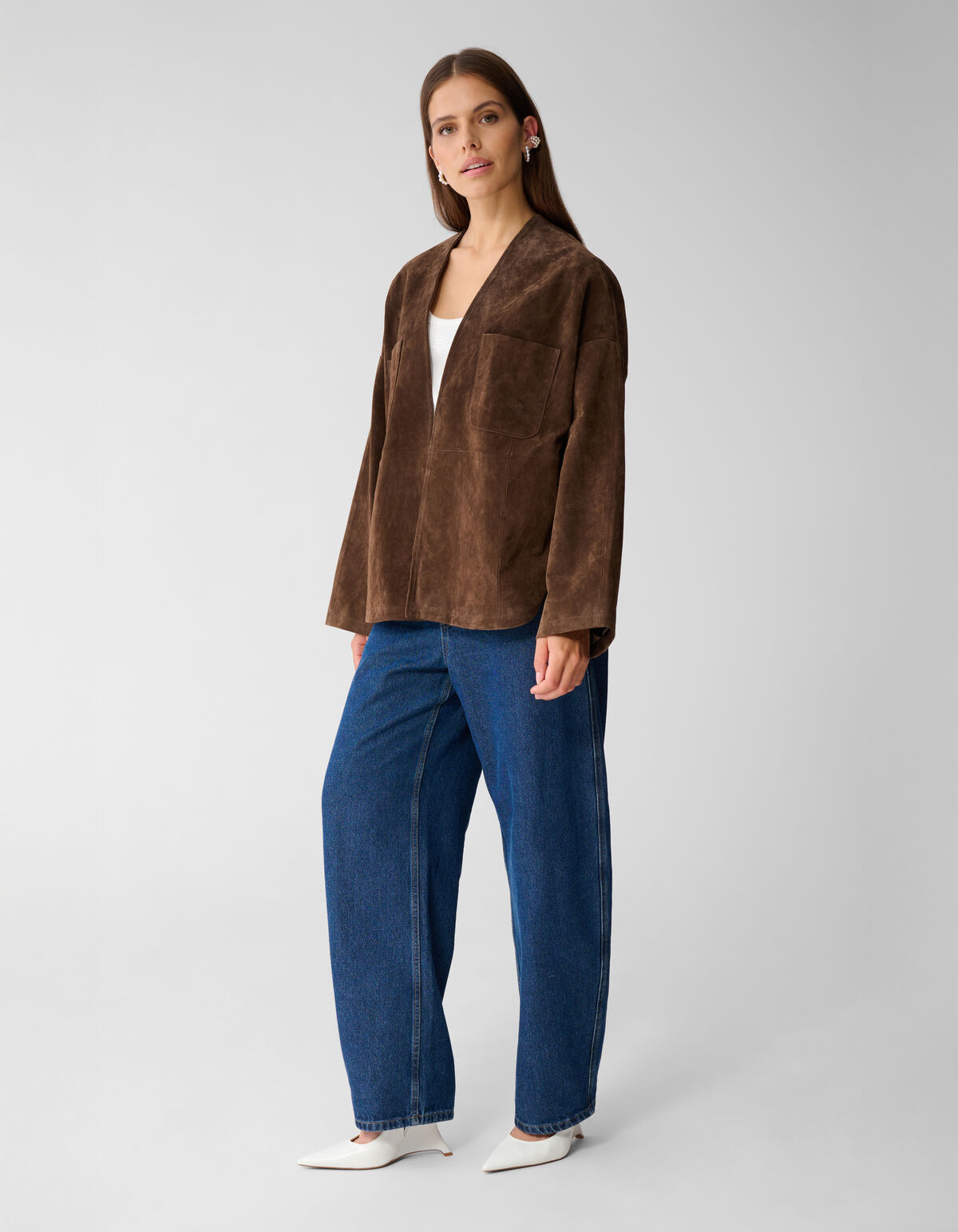 Relaxed Fit Suede Jack Bruin By Mieke