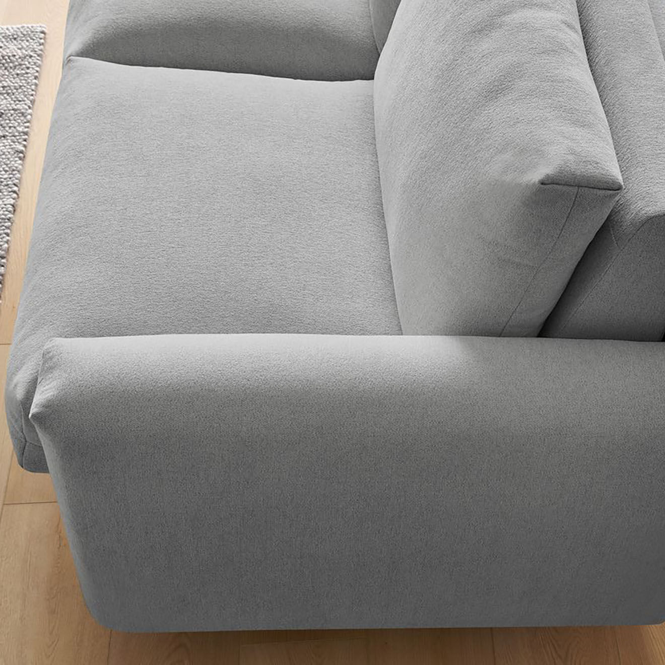 Bobochic Canapé droit cocoone convertible express  gris clair - 200x105x98 cm