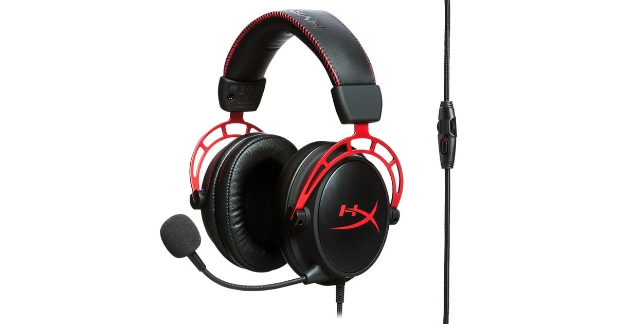 HyperXCloud Alpha Pro over-ear gaming headset  (Zwart/rood, Pc, PlayStation 4, Xbox One)