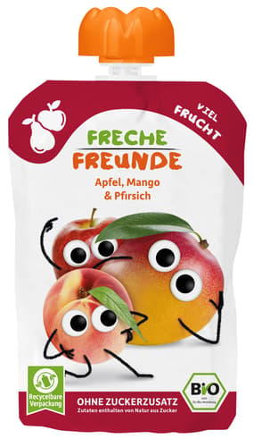 Freche Freunde Bio Quetschie „Apfel, Mango & Pfirsich“