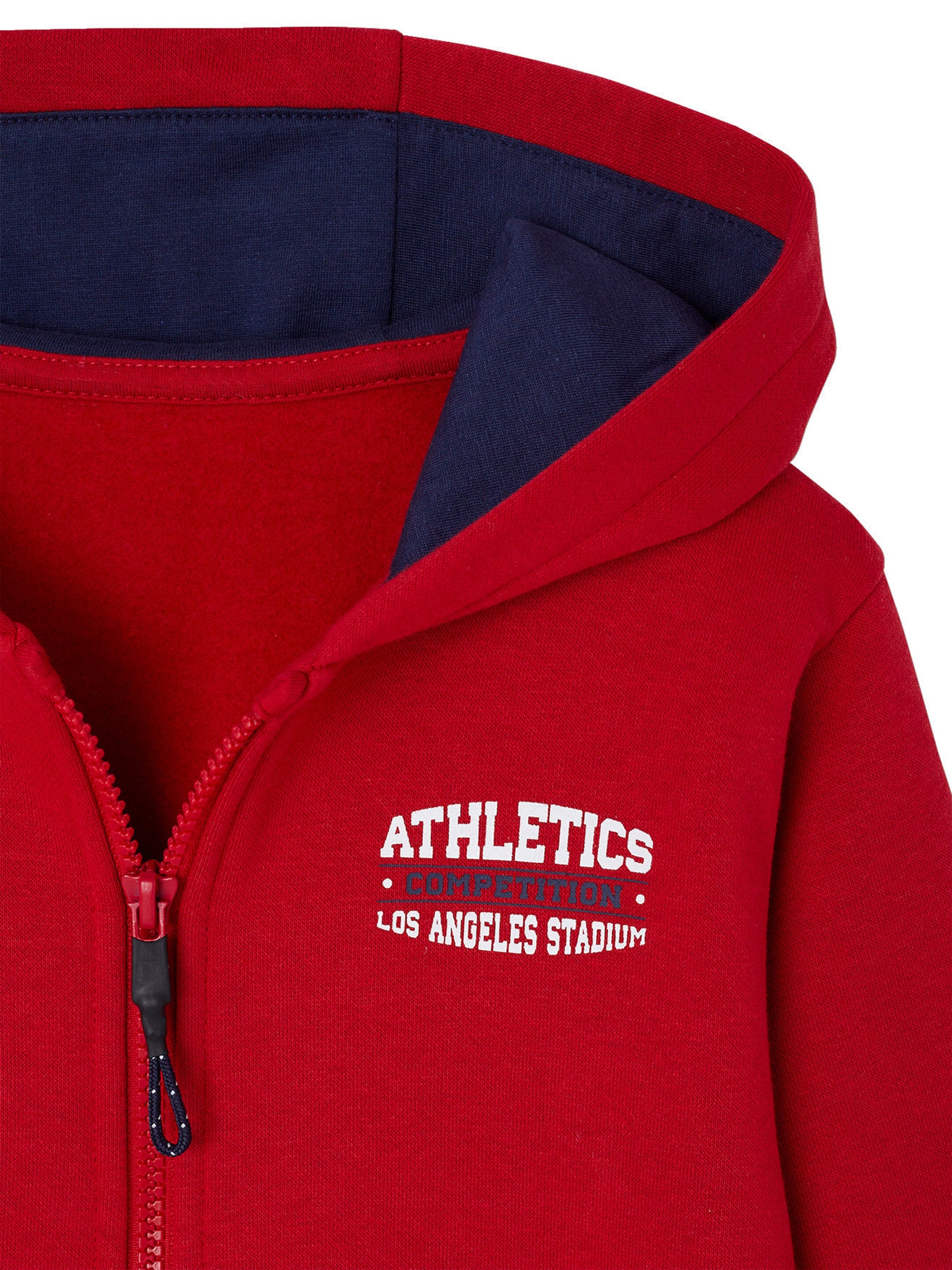 Vertbaudet Jungen Sportjacke mit Kapuze und Recycling-Polyester rot