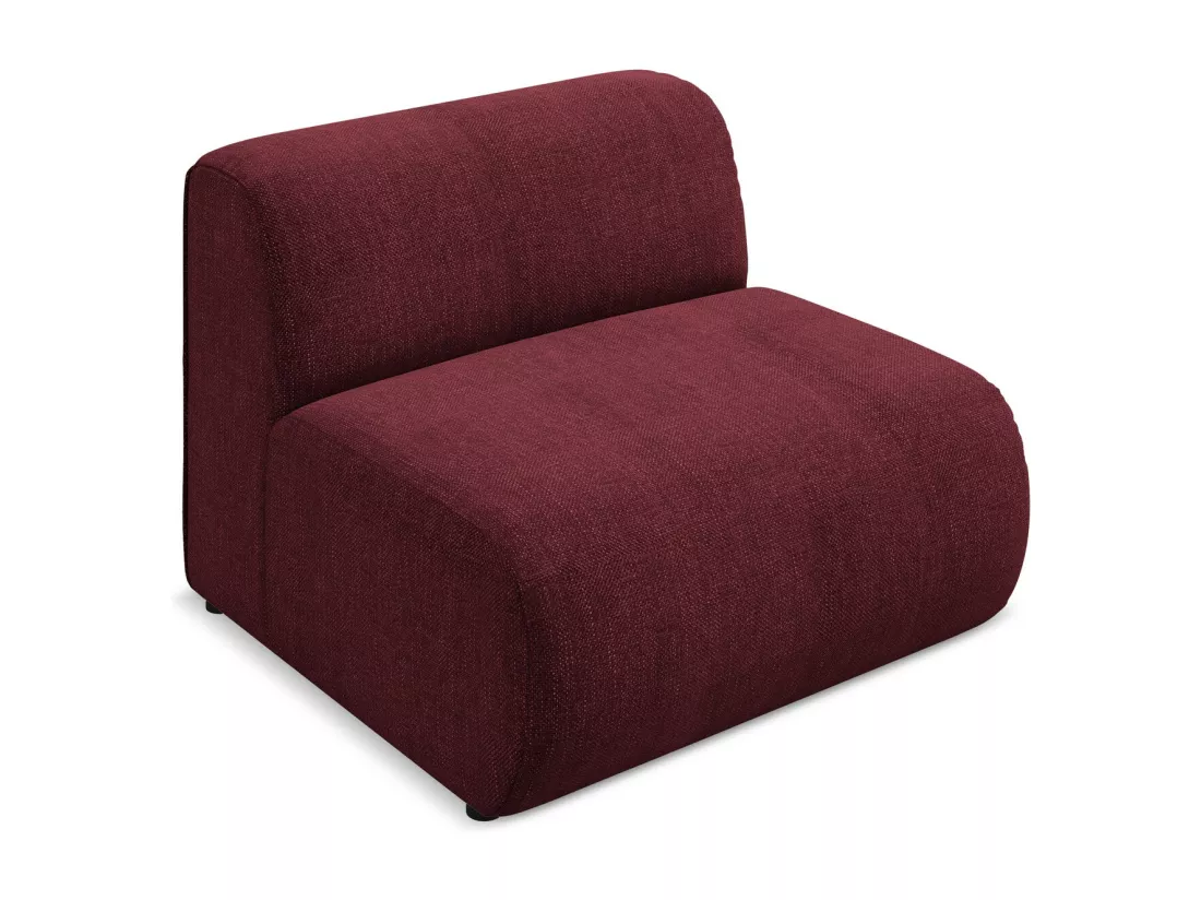 Fauteuil pour canapé modulable en tissu chenille - bordeaux - EKAHI