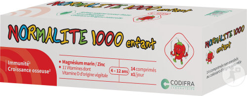 Normalite 1000 Enfant Complément Alimentaire Croissance En Développement Osseux 14 Comprimés
