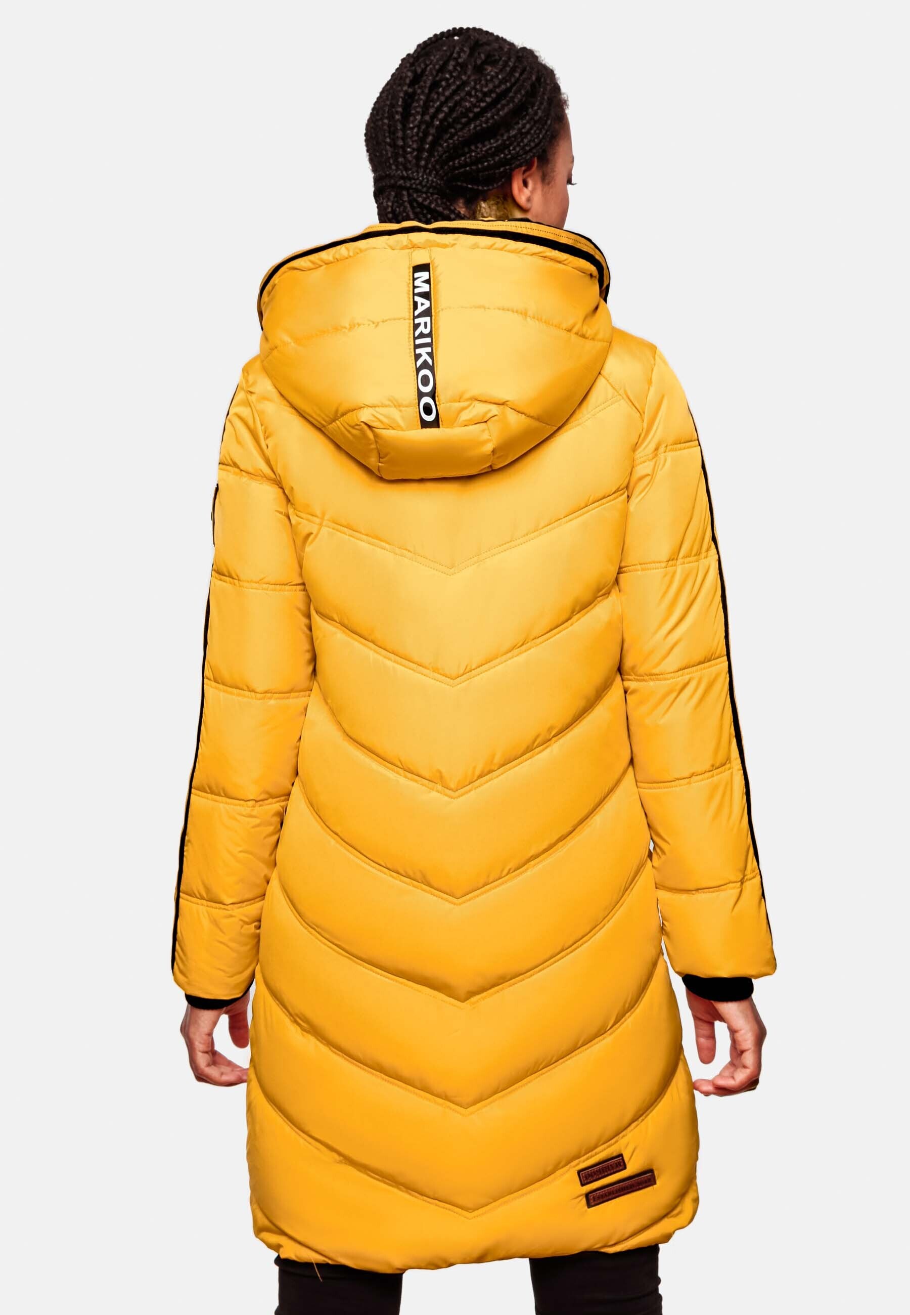 MARIKOO Damen Modischer Wintermantel Winter Steppmantel mit Kapuze Armasaa