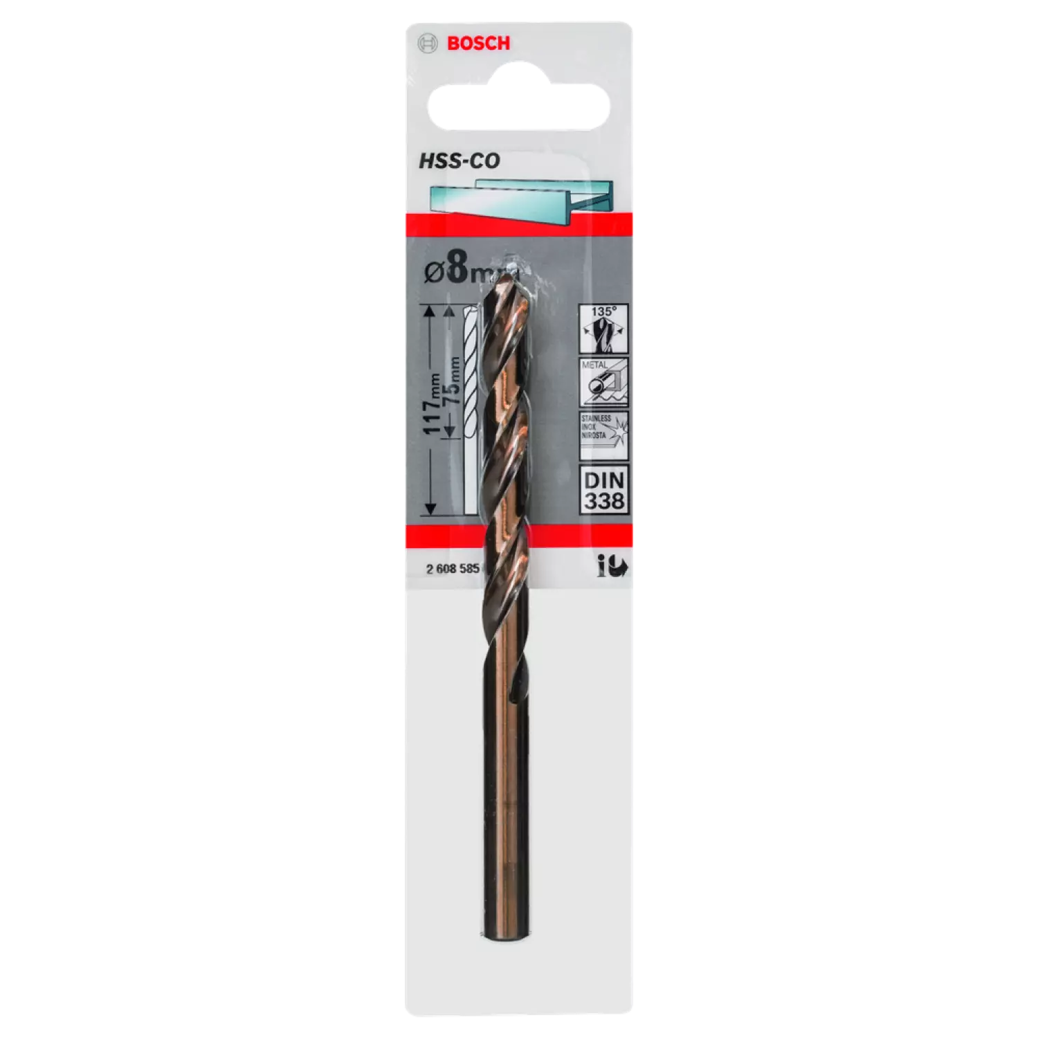 Bosch 2608585860 Metaalboor HSS-CO - 8x117mm