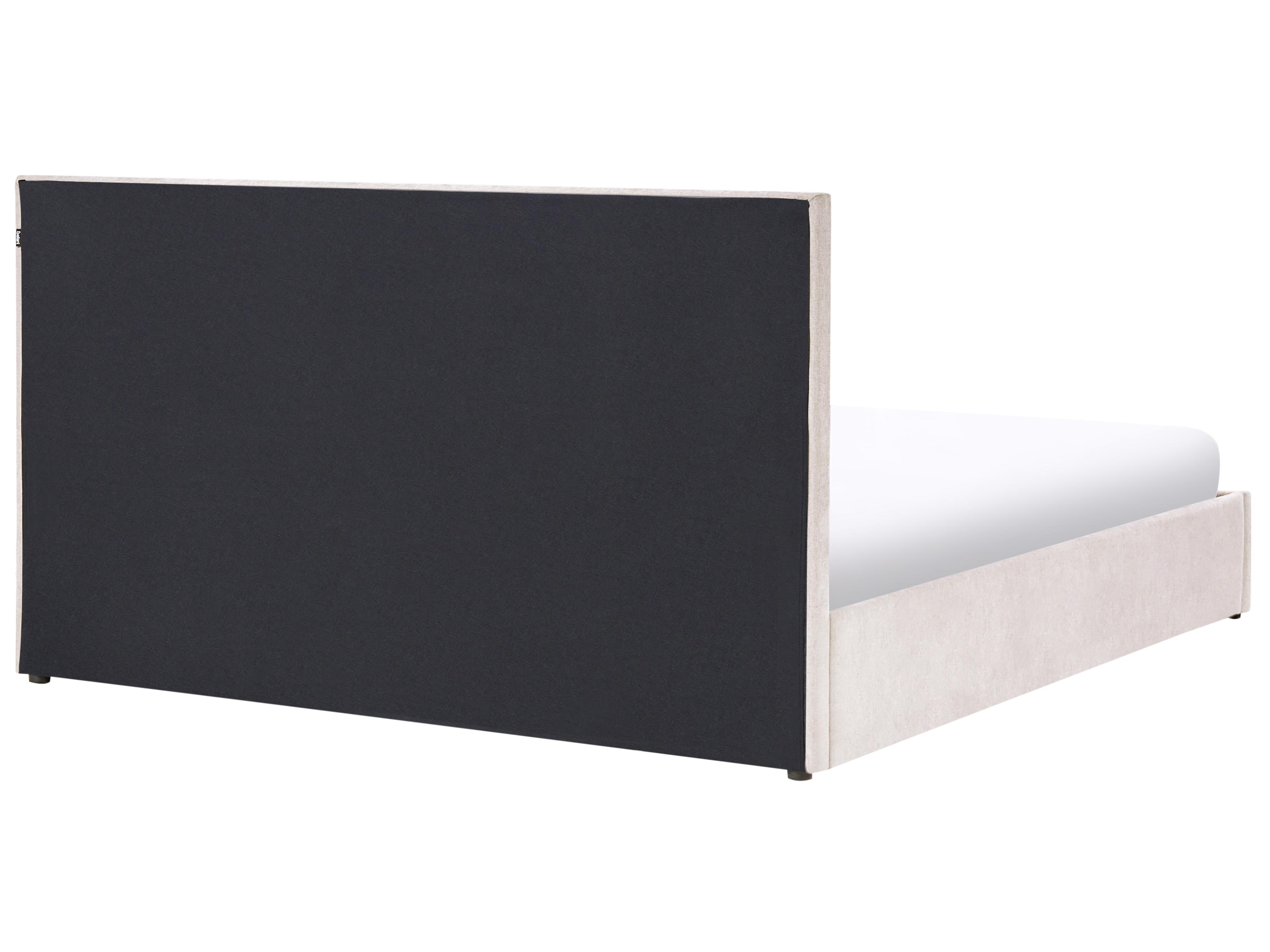 Bed met opbergruimte Chenille QUIBERON 180 x 200 cm Taupe
