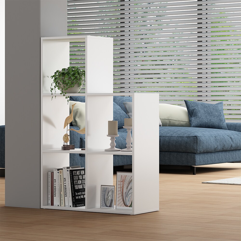 Vicco Treppenregal Aramis Weiß, 73 x 108 cm, Standregal mit 5 Fächer