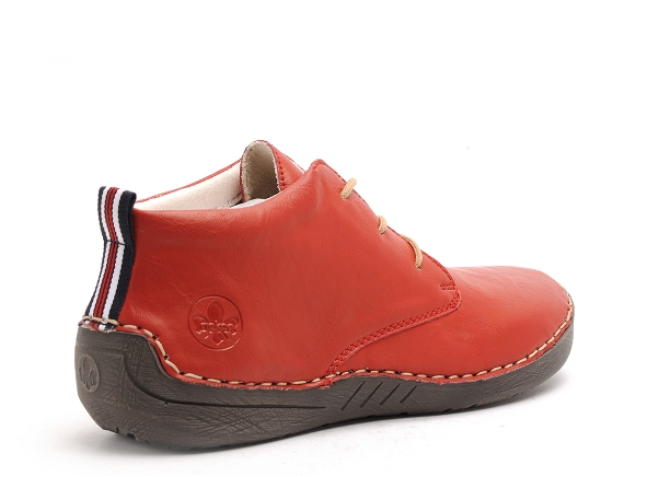 Rieker boots bottine plates femme 52522 rouge