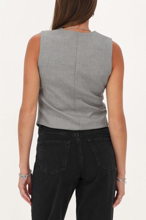 Grijs gilet met strikjes