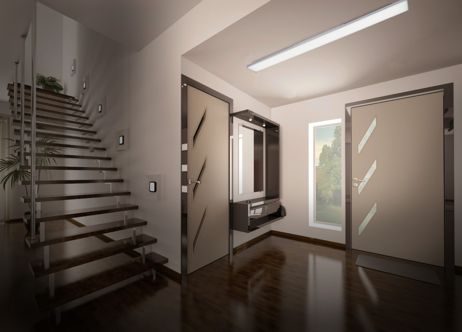 LED-Panel-Deckenleuchte CARENTE - rahmenlos - 119,5 cm lang