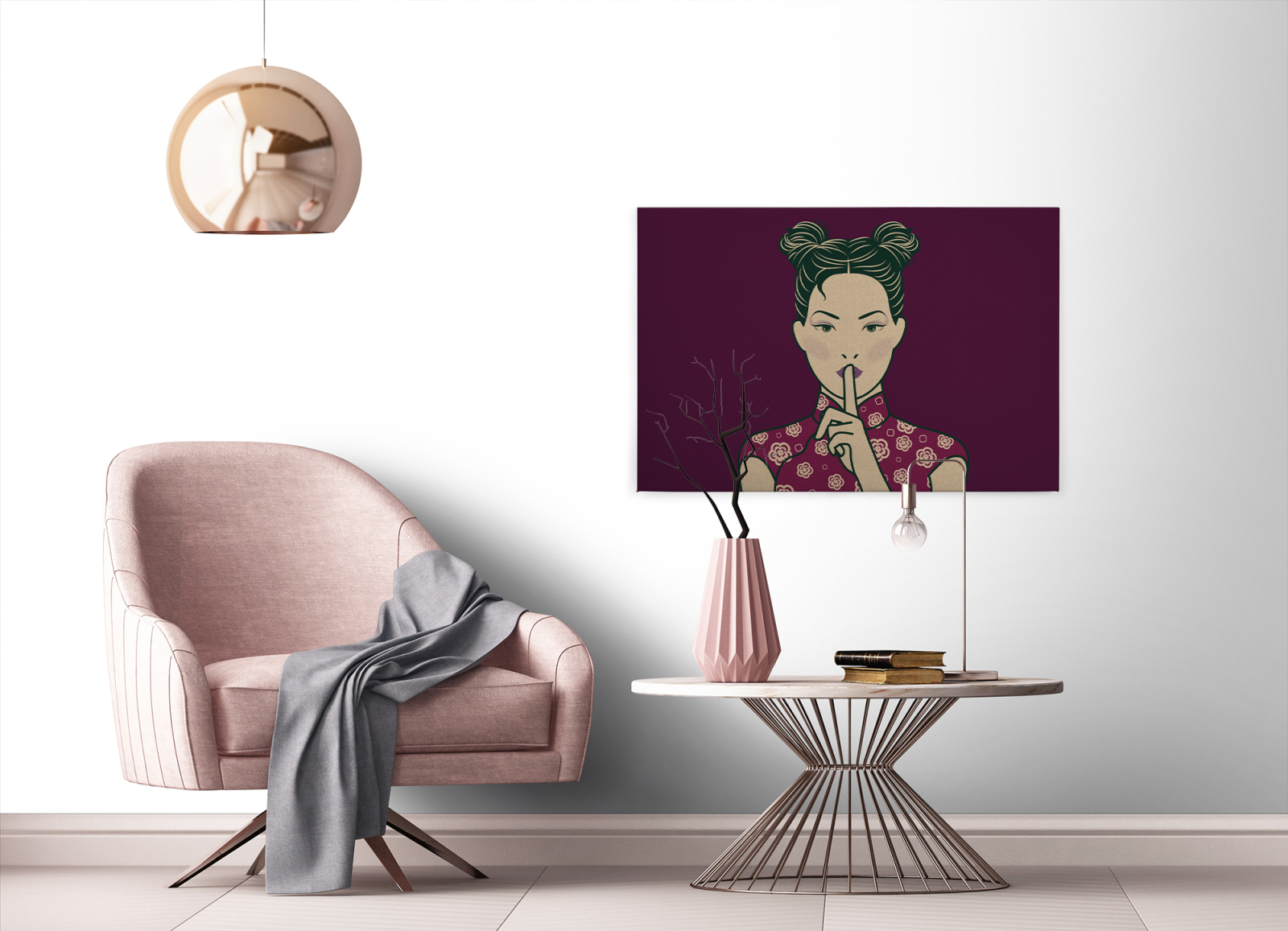 Leinwandbild POWERFRAU - lila - 90x60 cm
