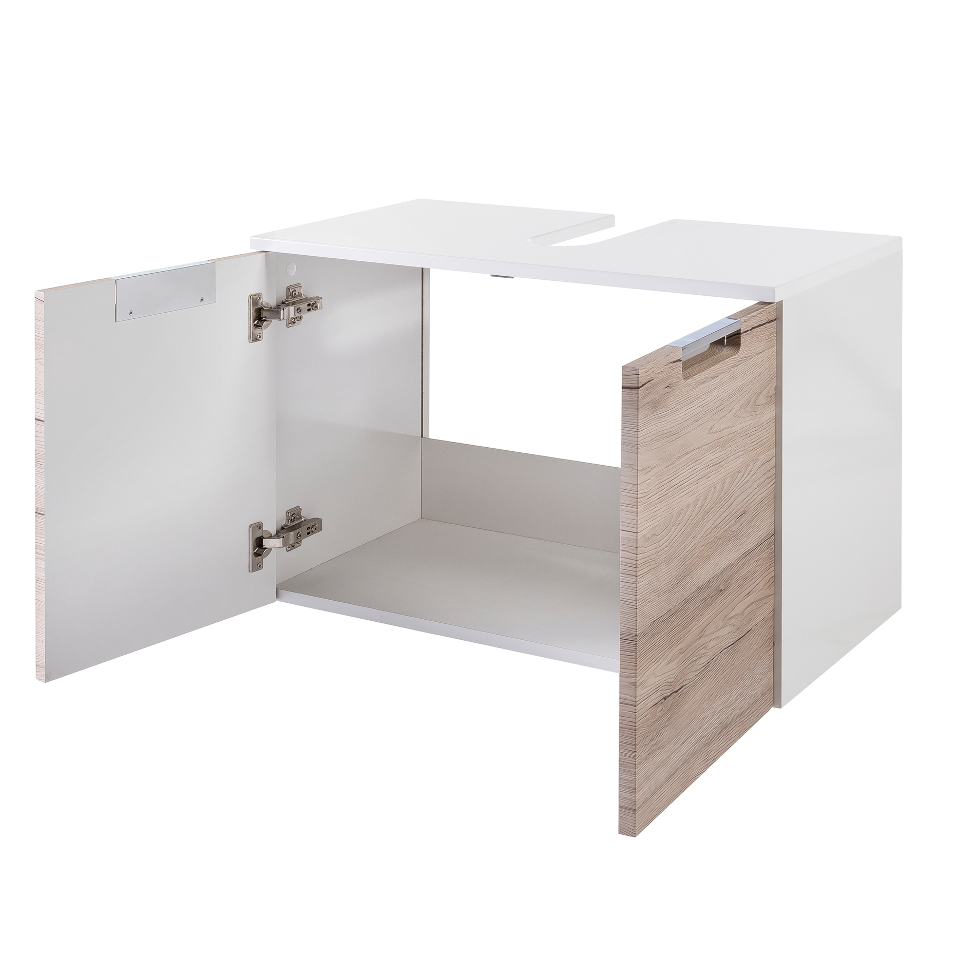 Waschbeckenunterschrank - weiß-Sanremo Eiche - 65 cm