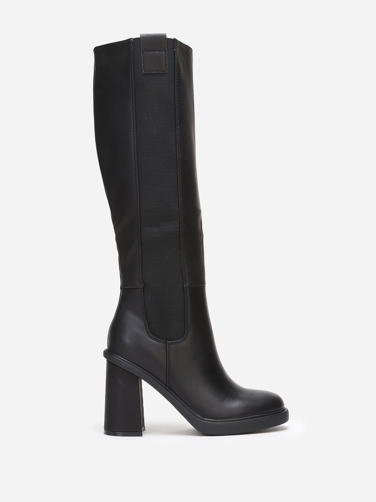 Bottes chelsea hautes à talon- Noir