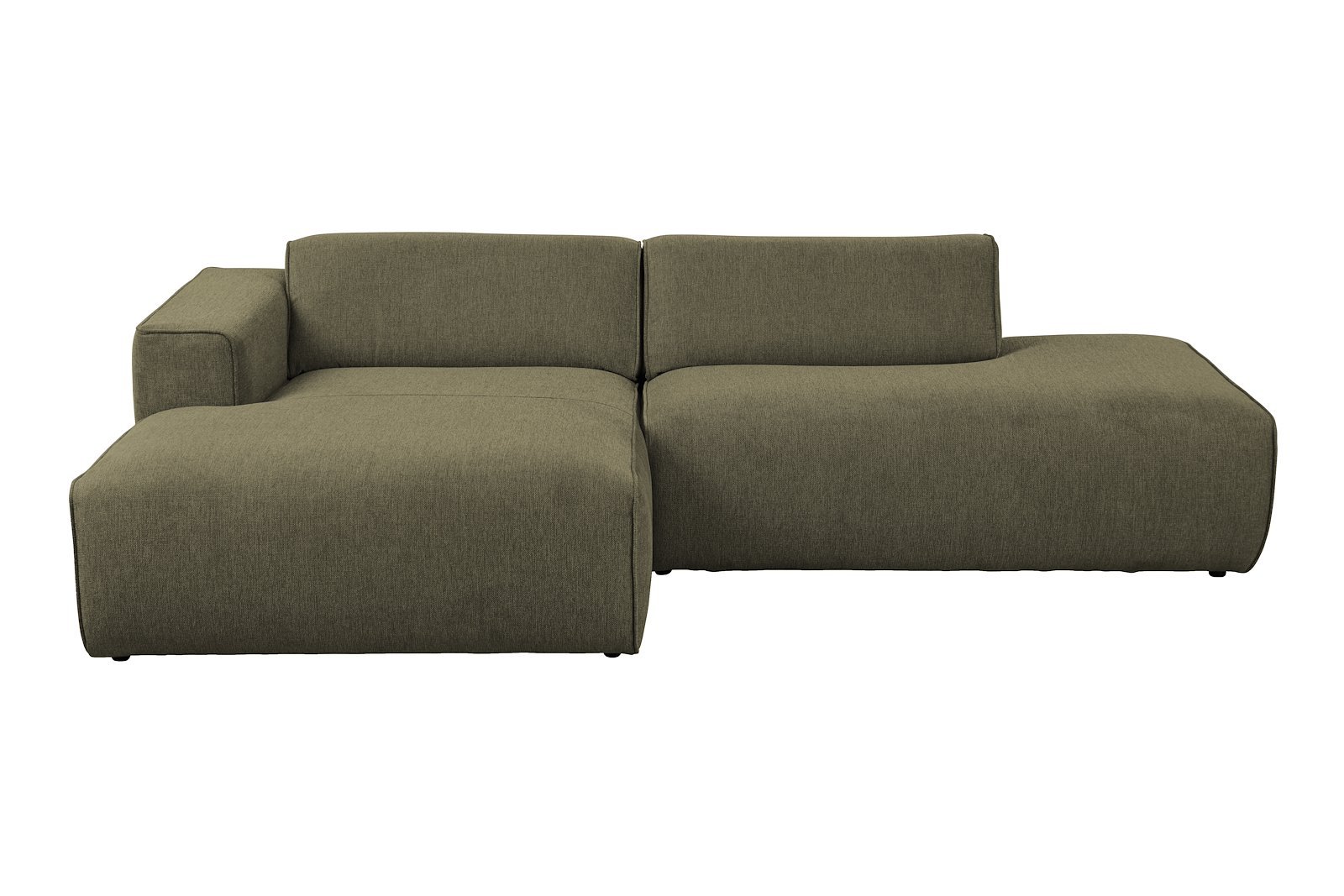 Enjoy sofa Sjeselong venstre, 1,5-seter og åpen ende høyre. Tekstil Brego 77 grønn