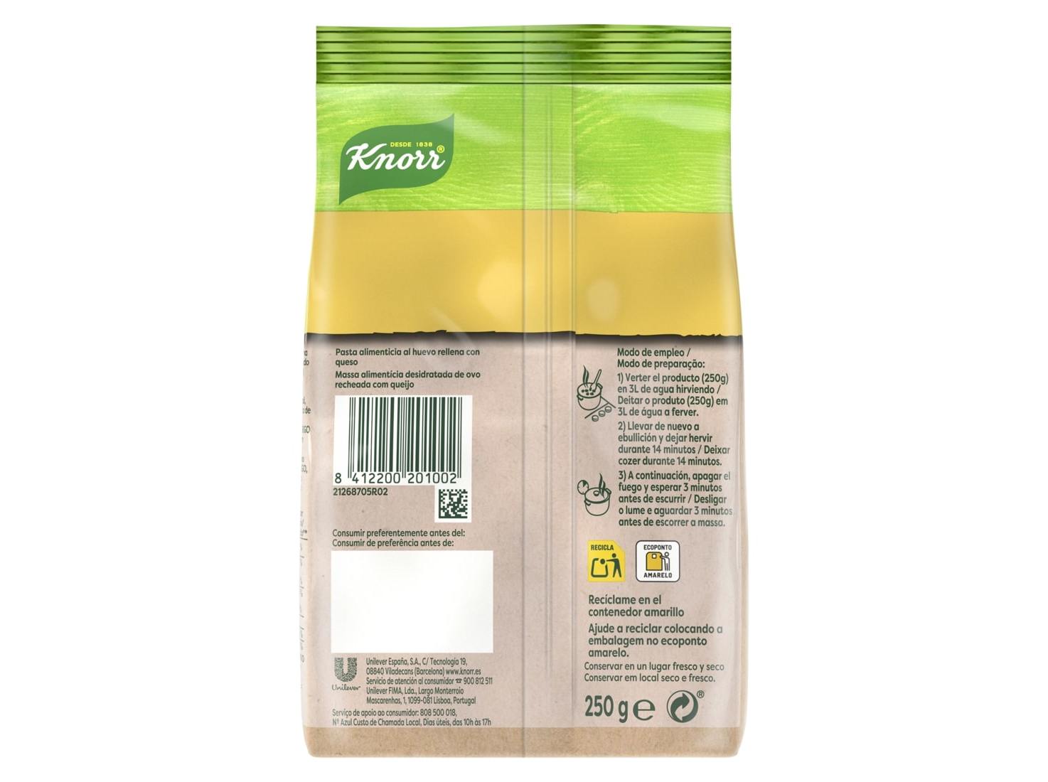 MASSA KNORR RECHEADA QUEIJO 250G